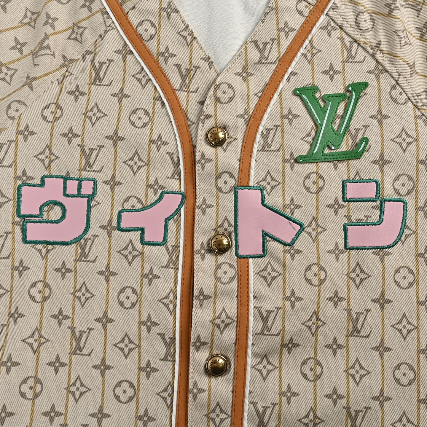 25ss fashion show collaboration embroidered short sleeved baseball shirt