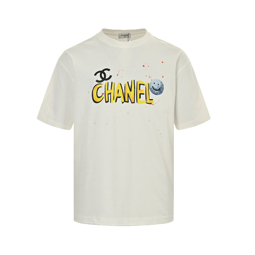 Smiley letter print short sleeves