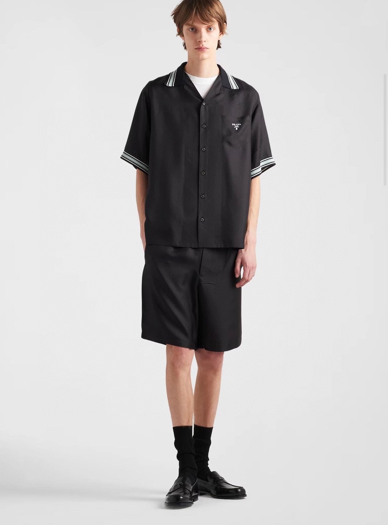 Silk suit top short sleeve shirt