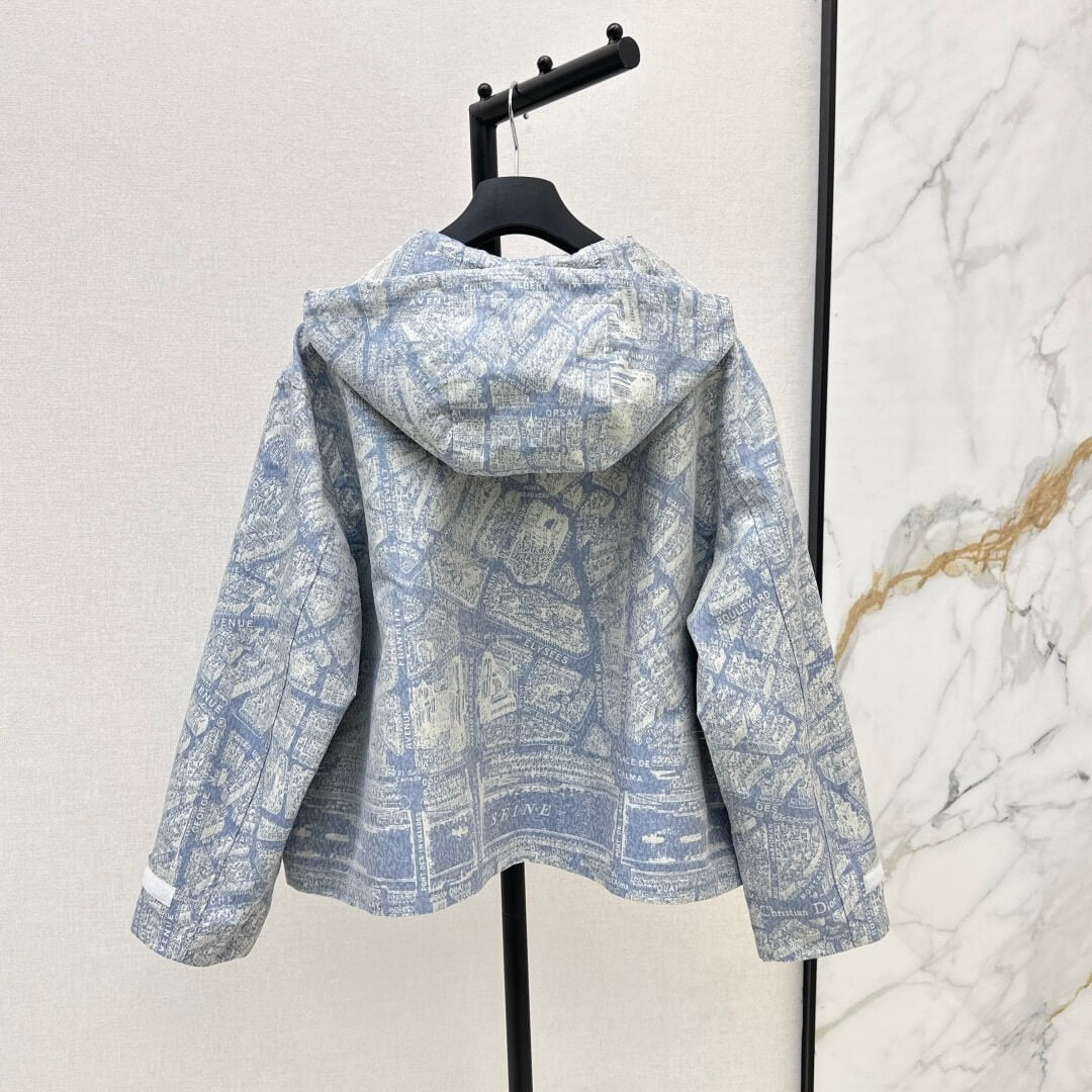 Pattern Oversized Hooded Jacket