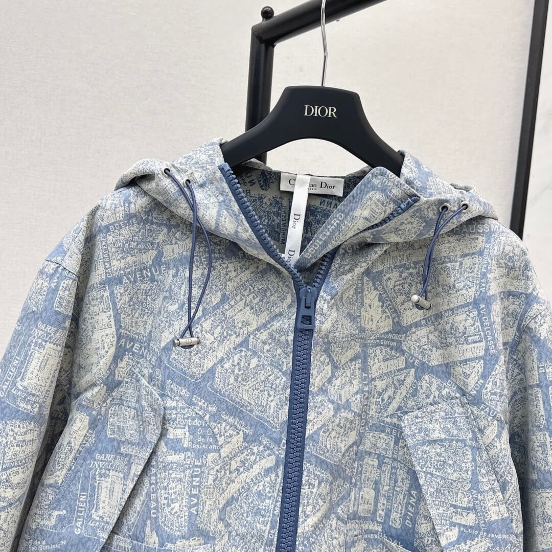 Pattern Oversized Hooded Jacket