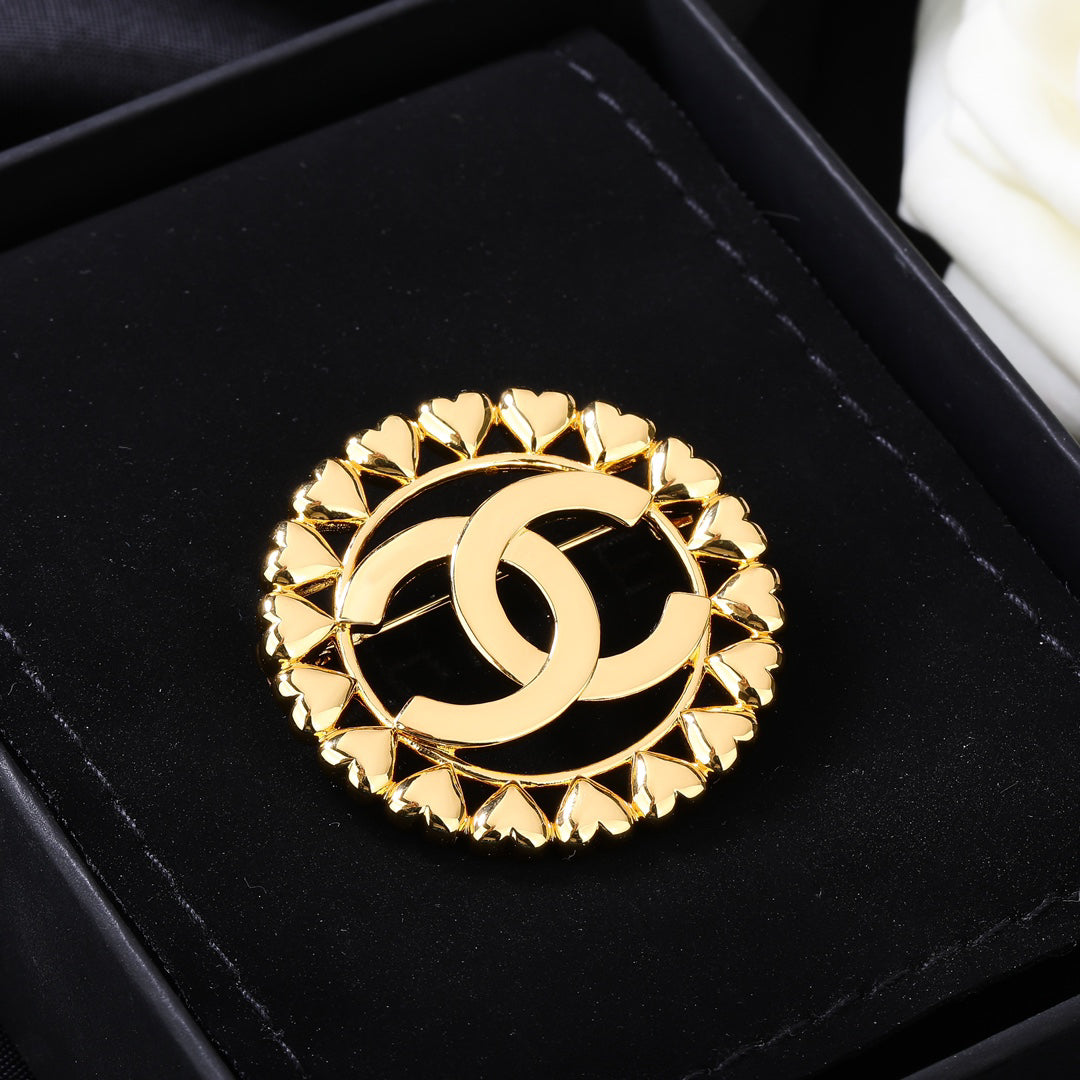 C Glossy Letters Brooch