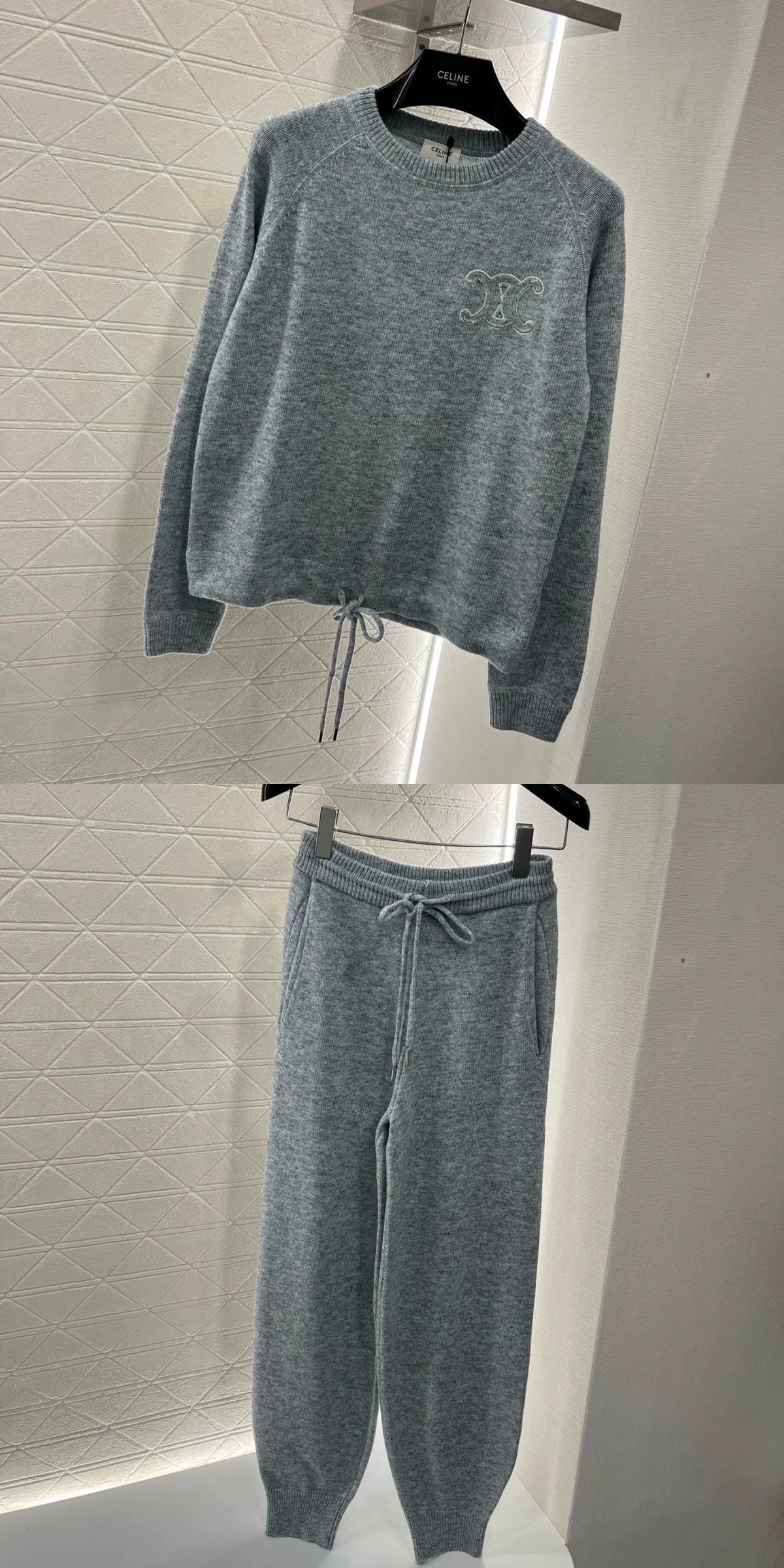 25 Early Spring New Knitted Pullover Sweatshirt Trousers Set