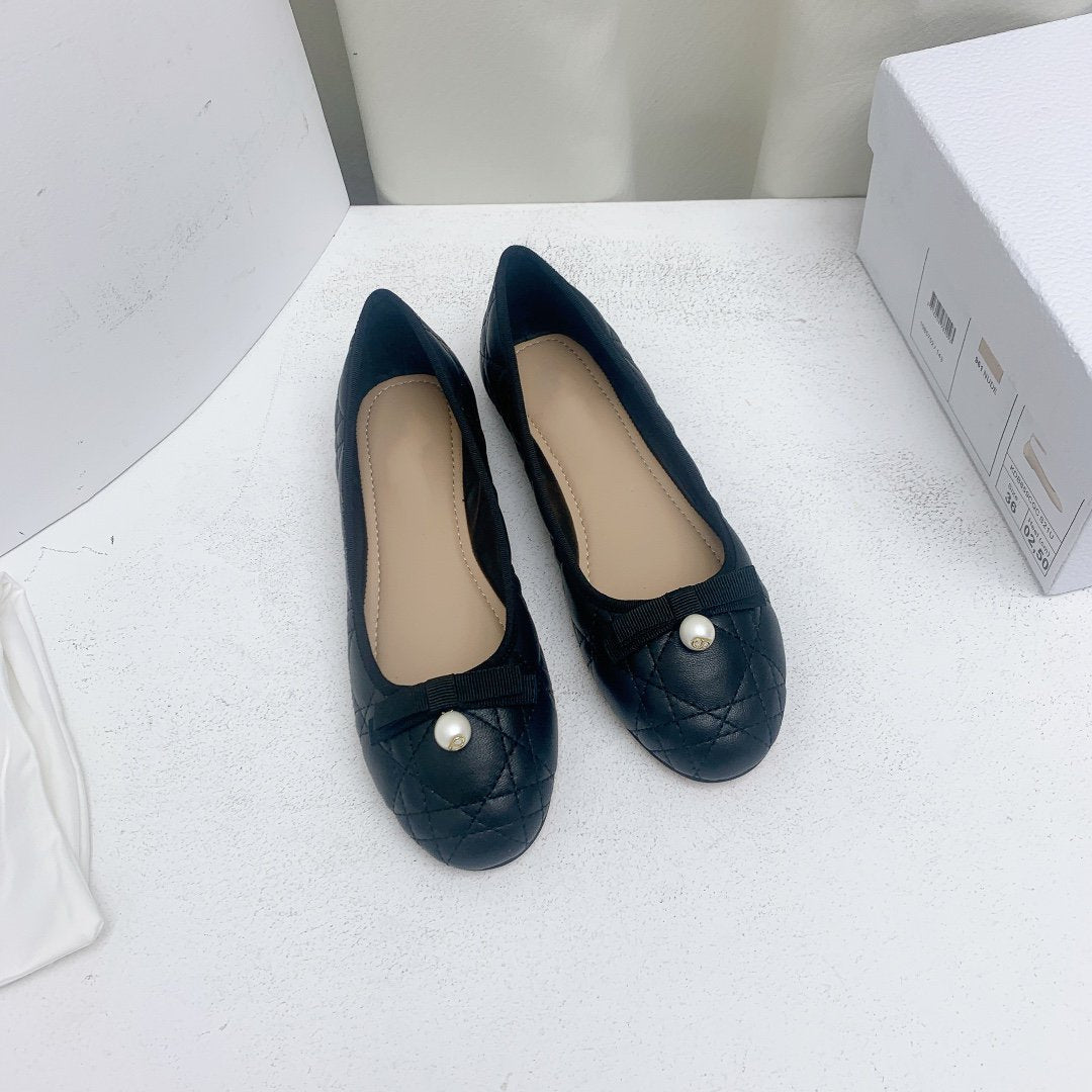BALLET FLAT BLACK MOP FRONT