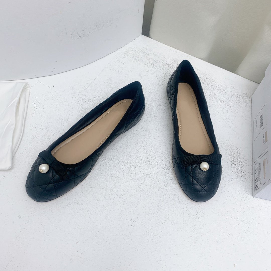 BALLET FLAT BLACK MOP FRONT