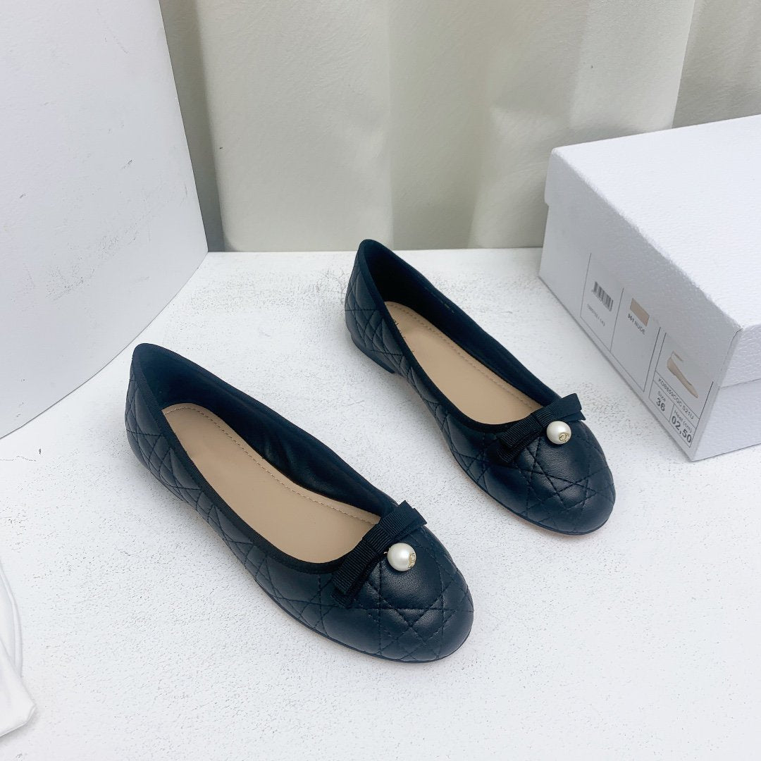 BALLET FLAT BLACK MOP FRONT
