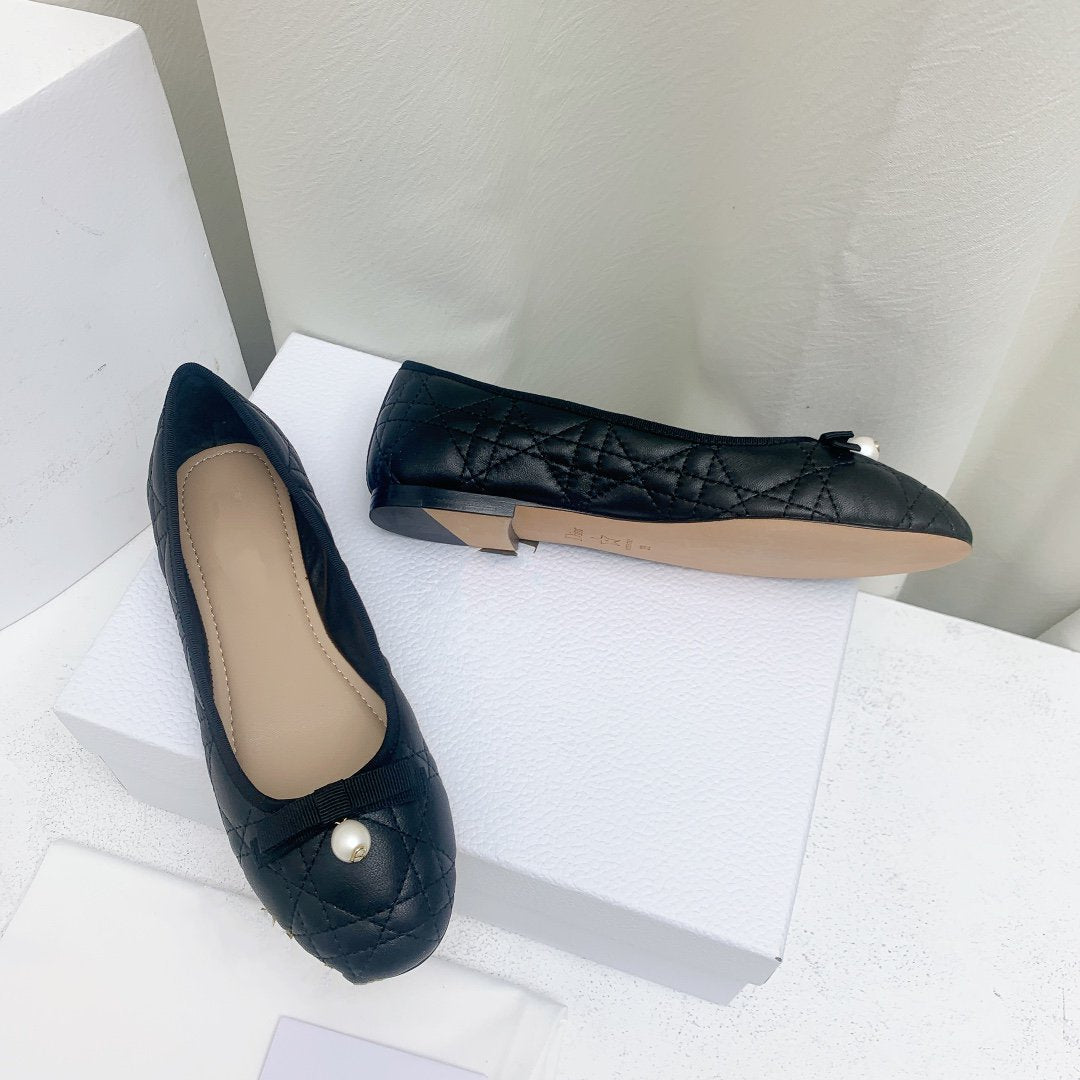 BALLET FLAT BLACK MOP FRONT