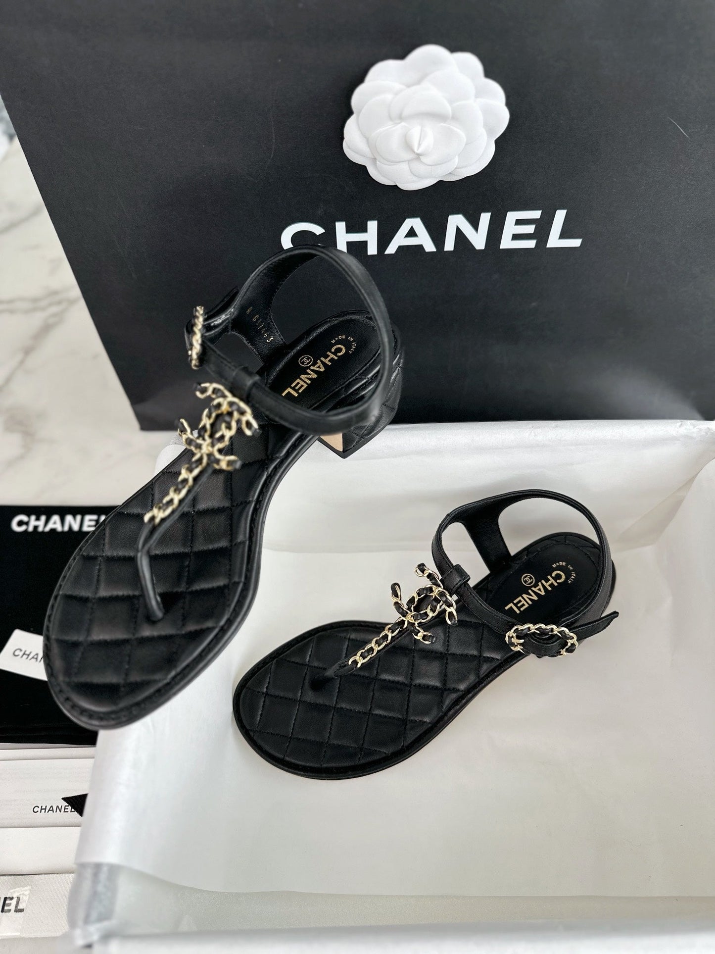 πππ Black flip-flop thick heel sandals