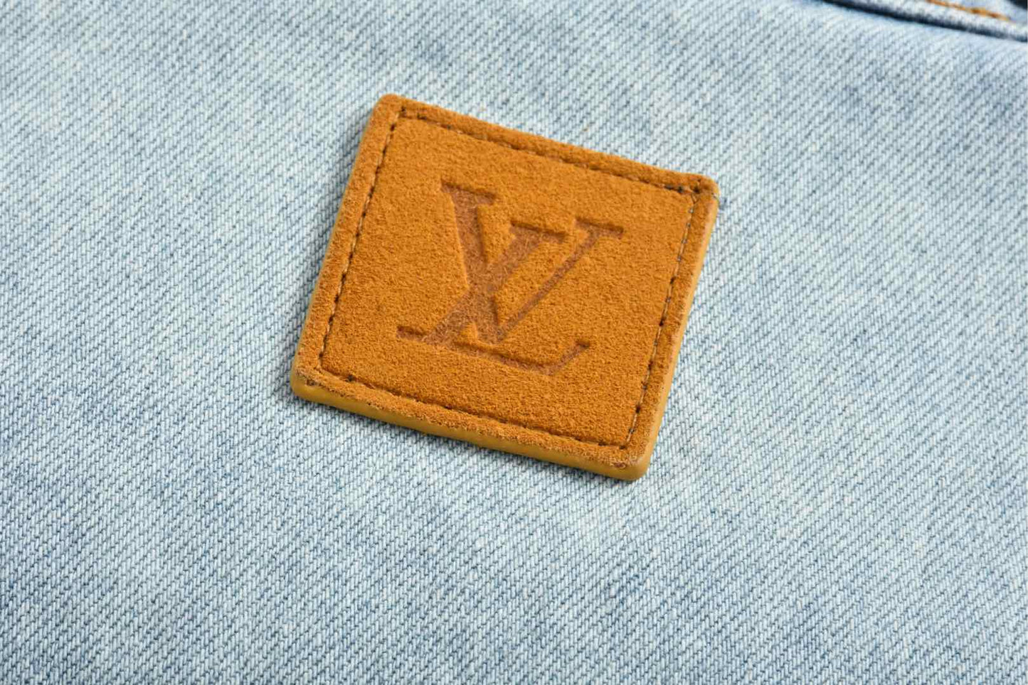 25ss Embroidered pocket half-sleeve denim shirt
