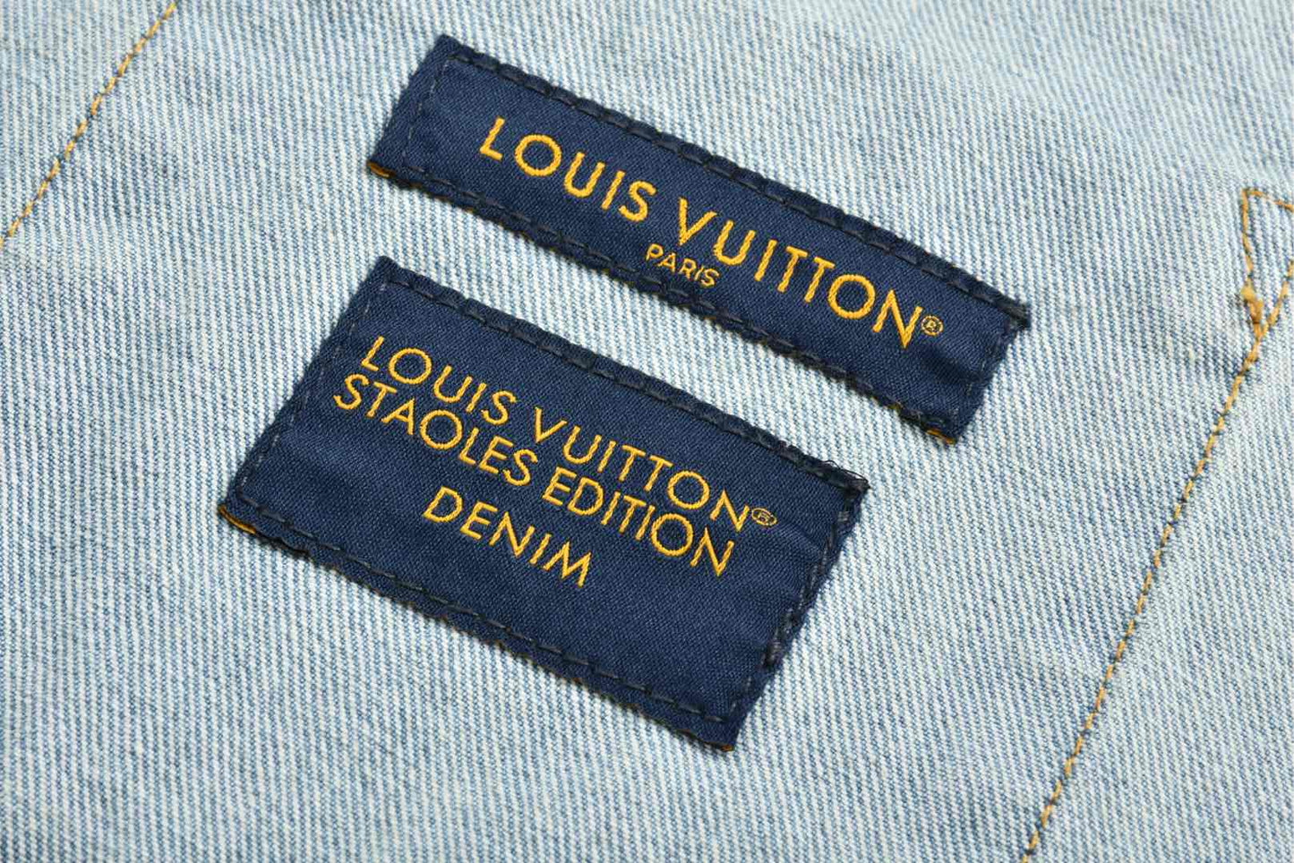 25ss Embroidered pocket half-sleeve denim shirt
