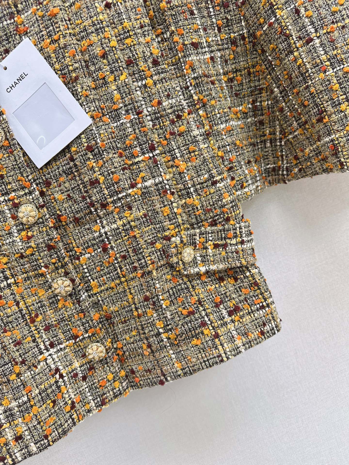 25ss Celebrity style tweed suit