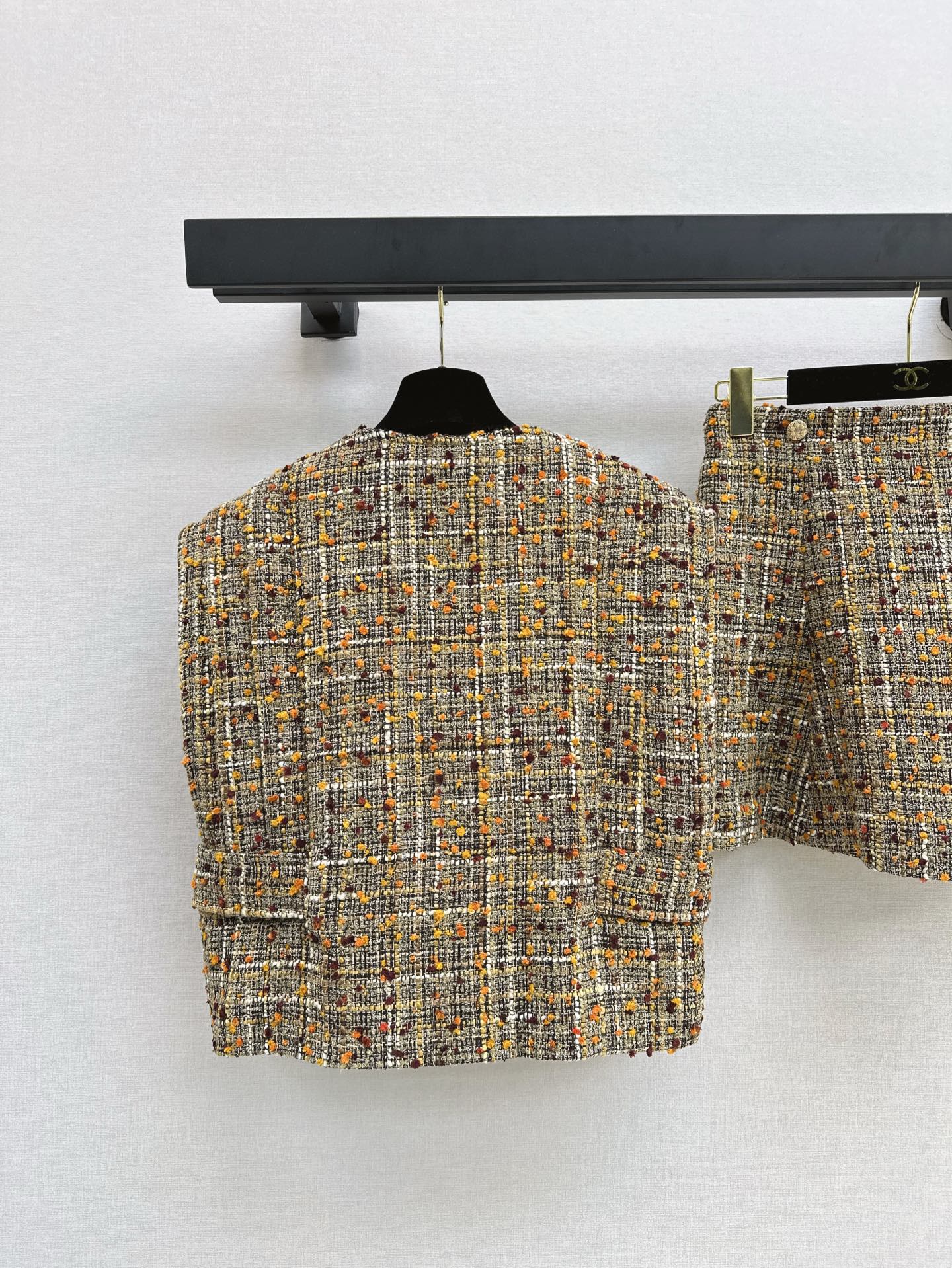 25ss Celebrity style tweed suit