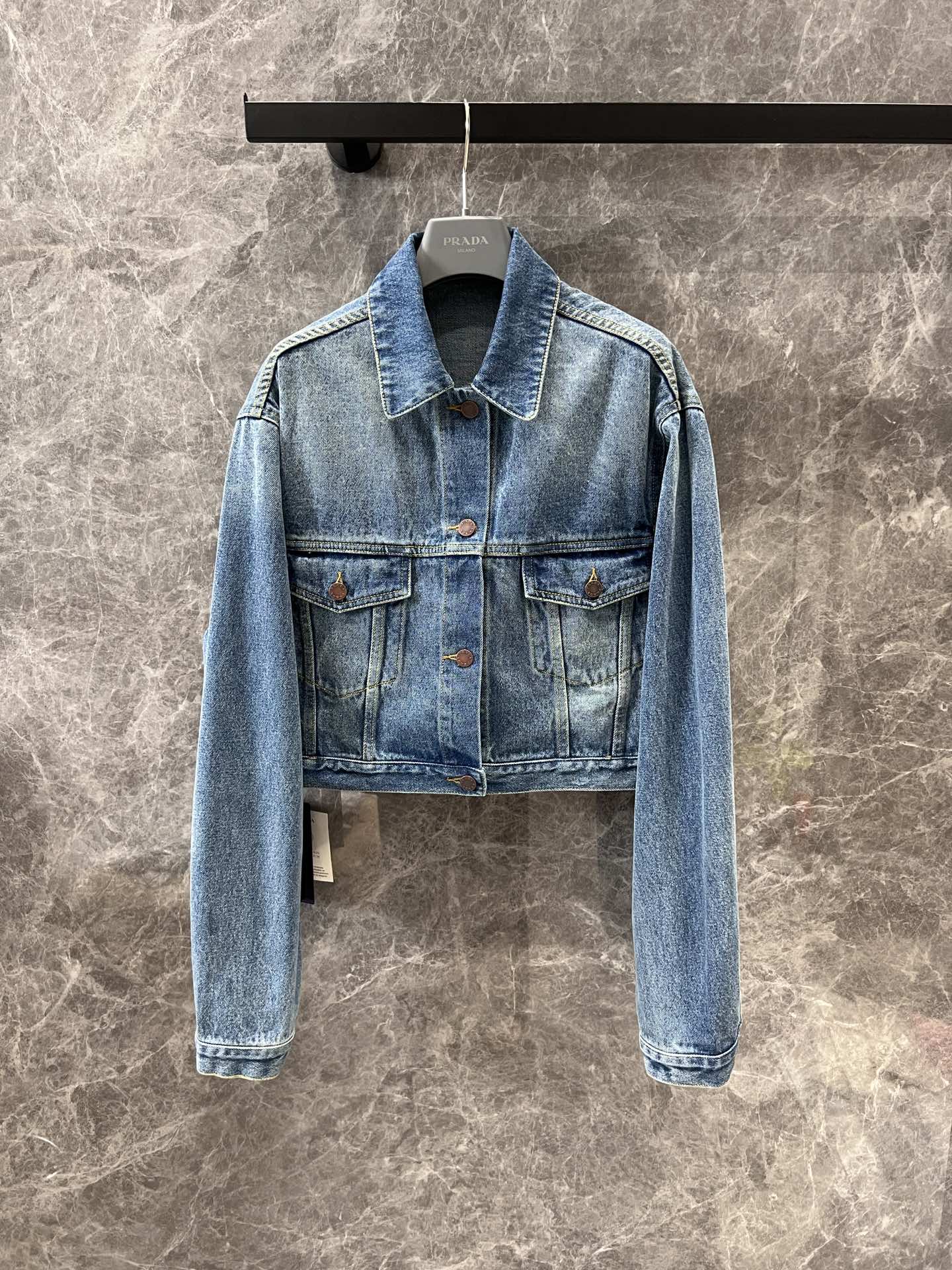 25ss Lapel short denim jacket
