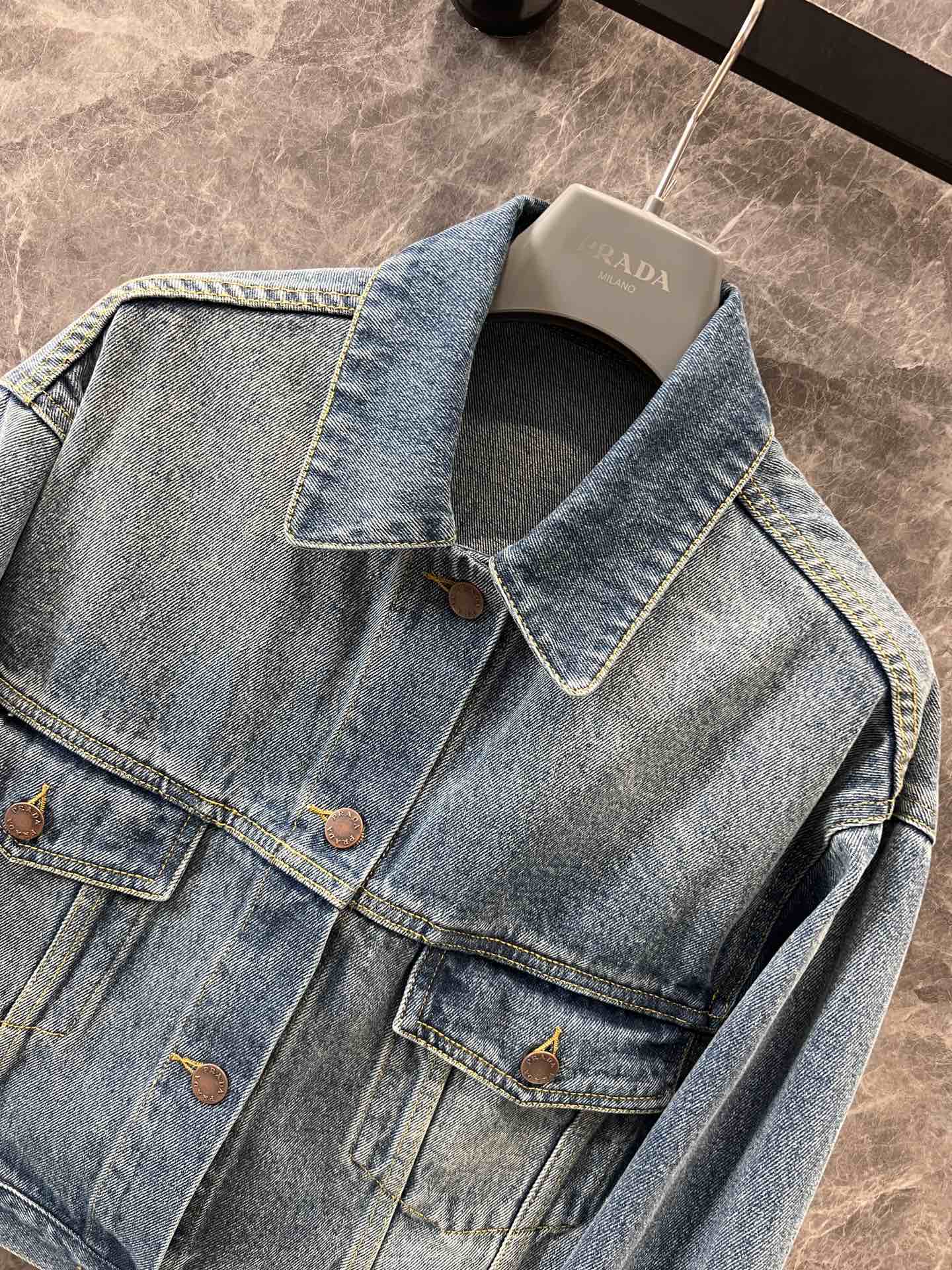 25ss Lapel short denim jacket