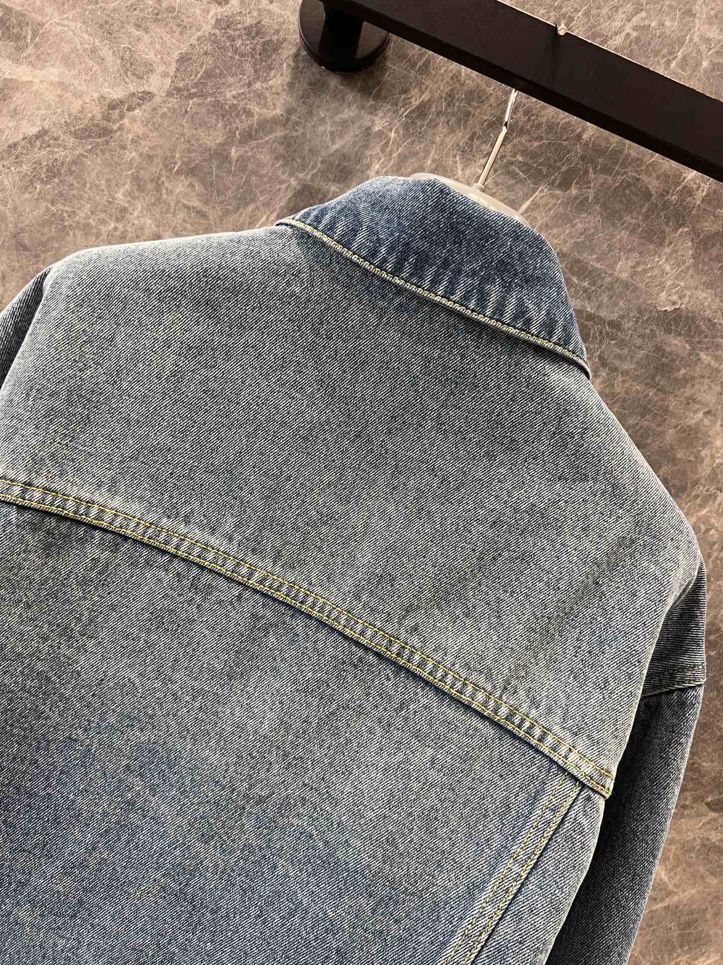 25ss Lapel short denim jacket