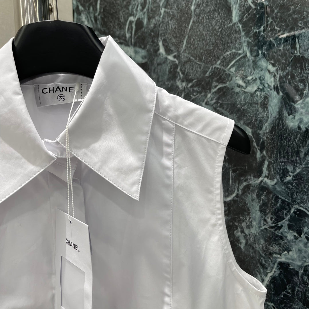 25ss Sleeveless lapel shirt