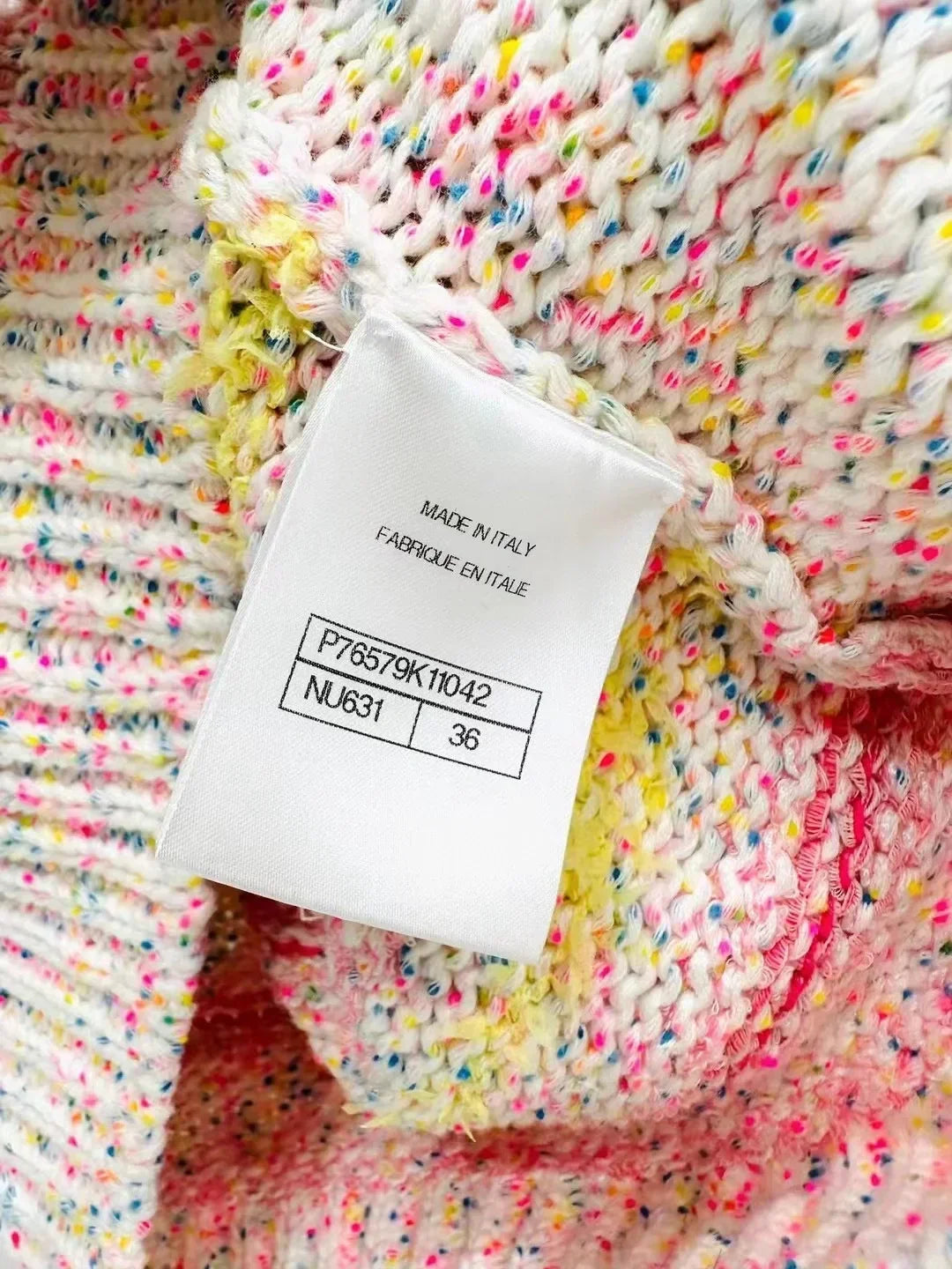 25ss Color blocked knitted suit
