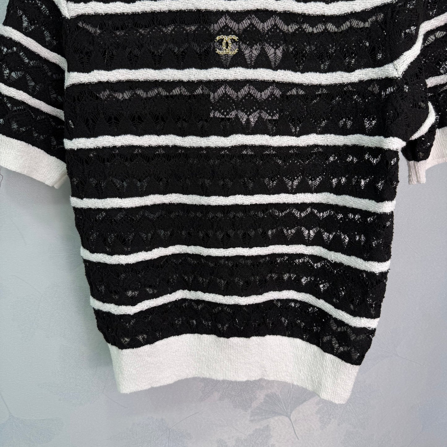25SS Hollow out design short sleeves