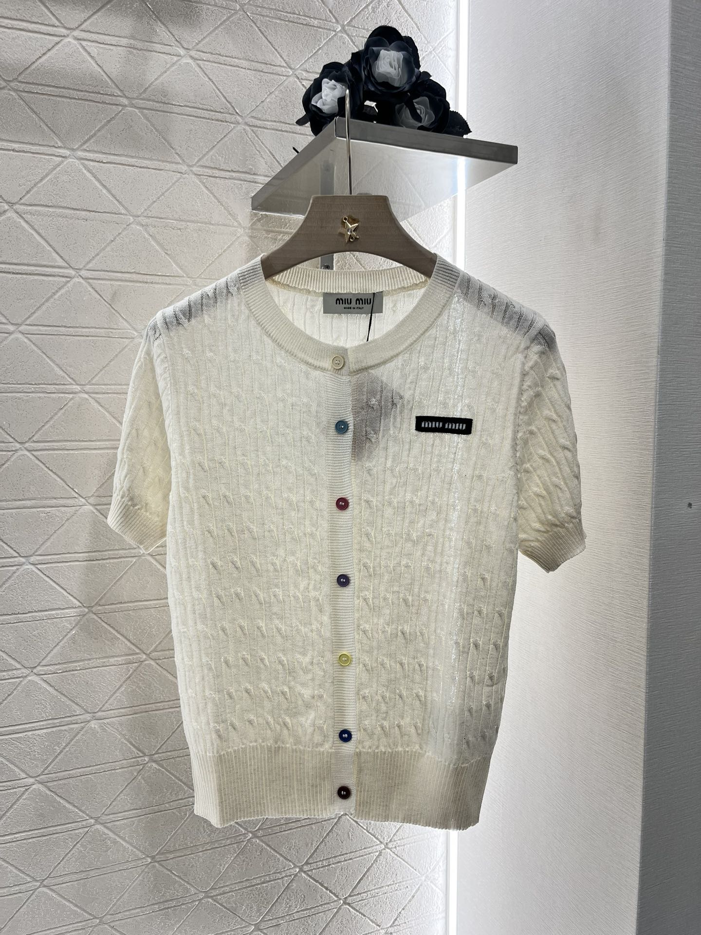 25SS Knitted short sleeved cardigan