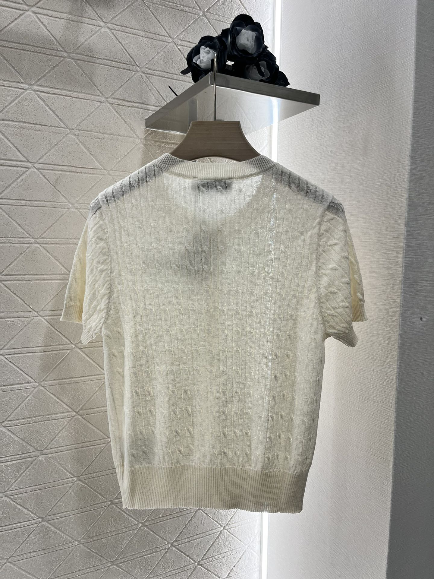 25SS Knitted short sleeved cardigan