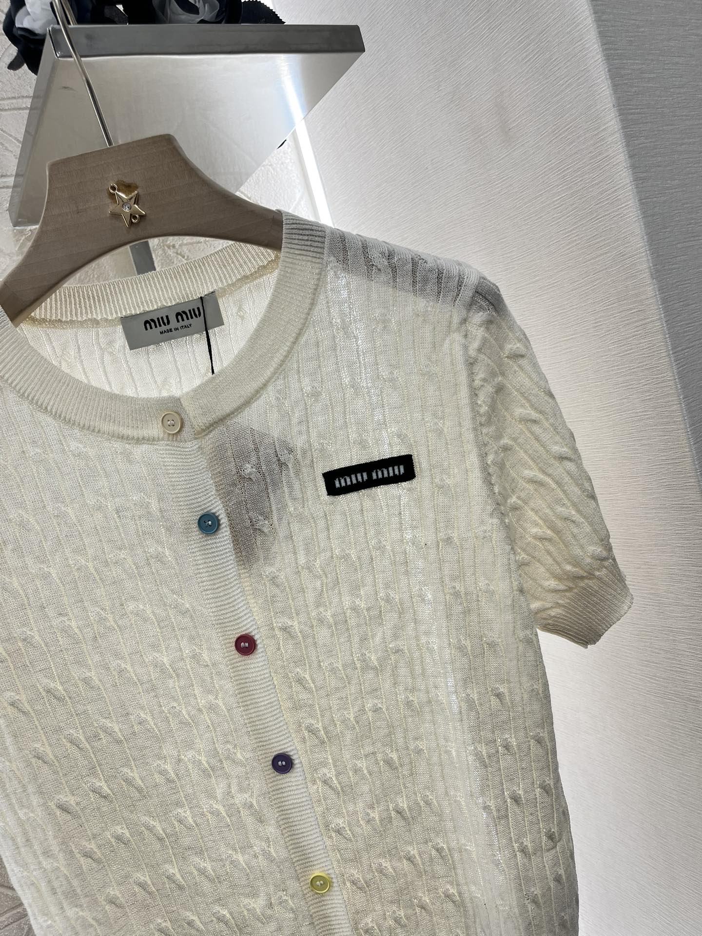 25SS Knitted short sleeved cardigan