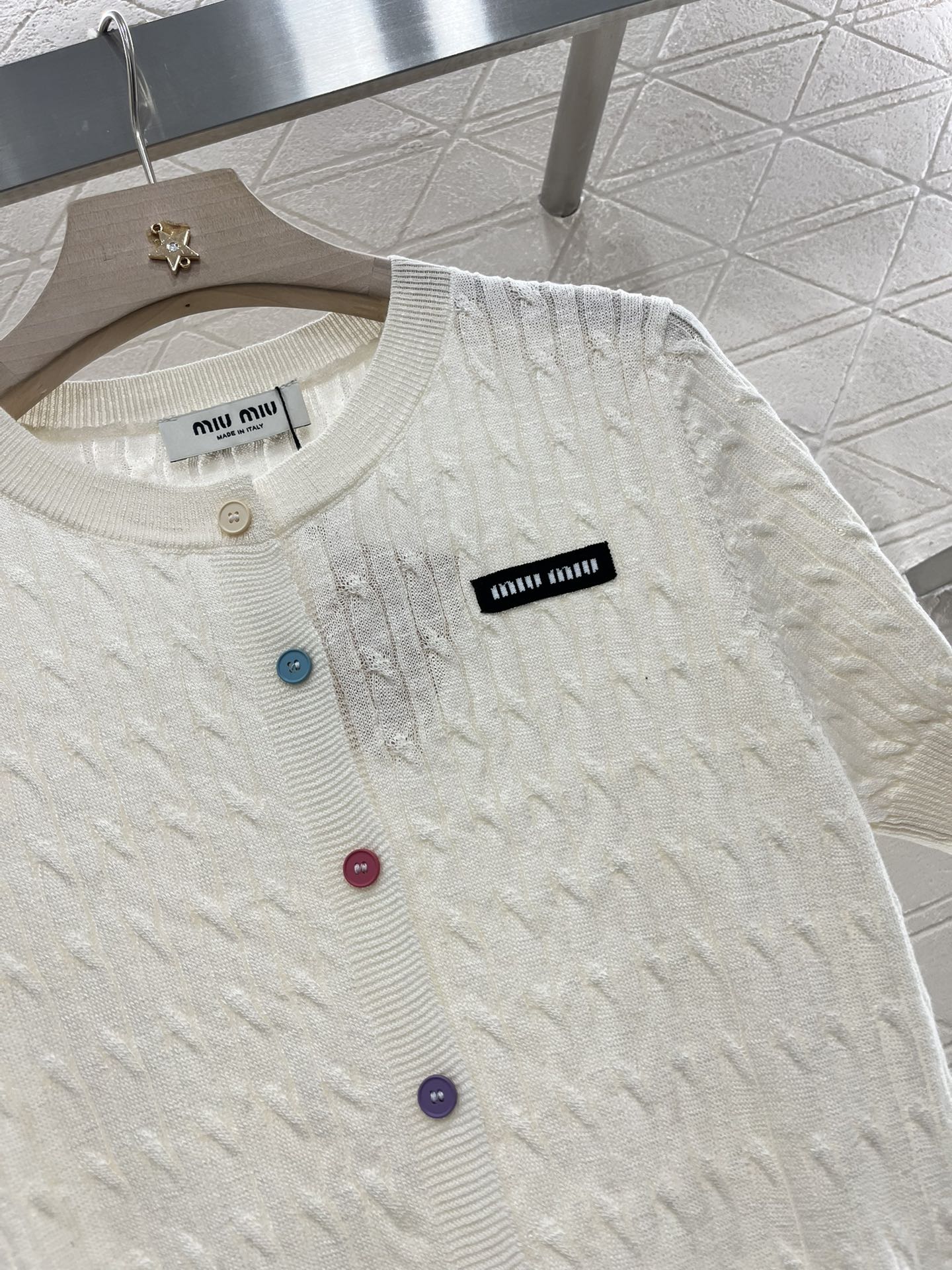 25SS Knitted short sleeved cardigan