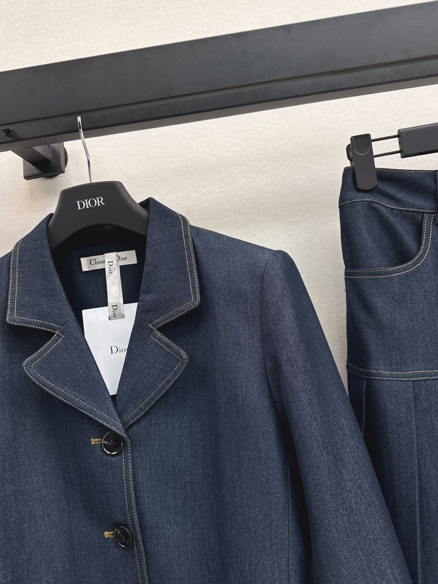 25ss Cowboy suit 🩵 Short style lapel jacket+pleated skirt