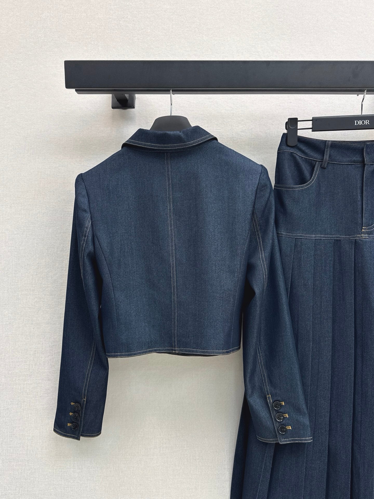 25ss Cowboy suit 🩵 Short style lapel jacket+pleated skirt
