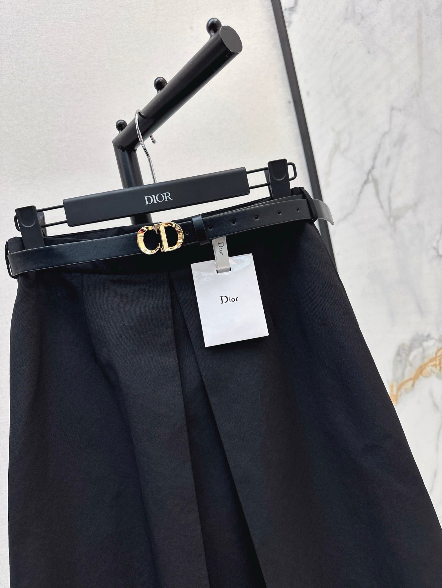 25SS Versatile black long skirt