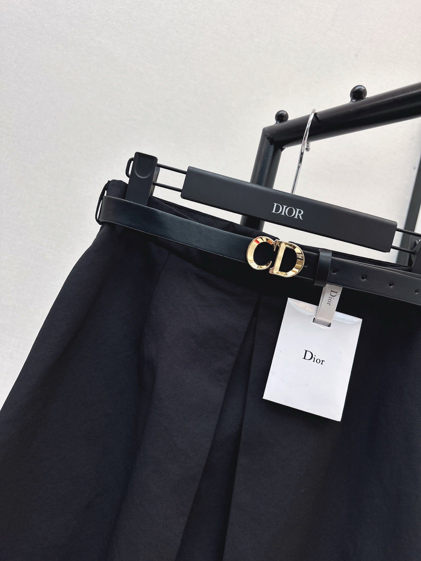 25SS Versatile black long skirt
