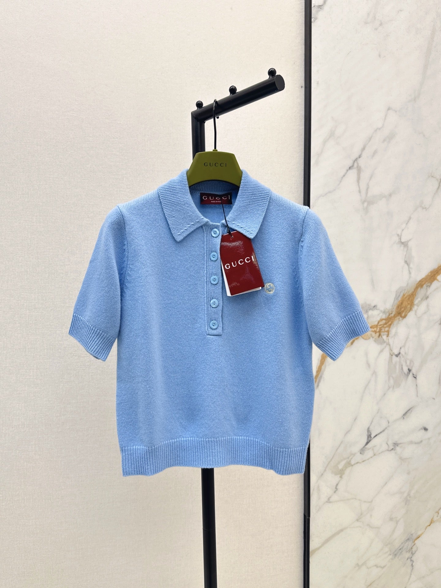 25SS Collar short sleeved top
