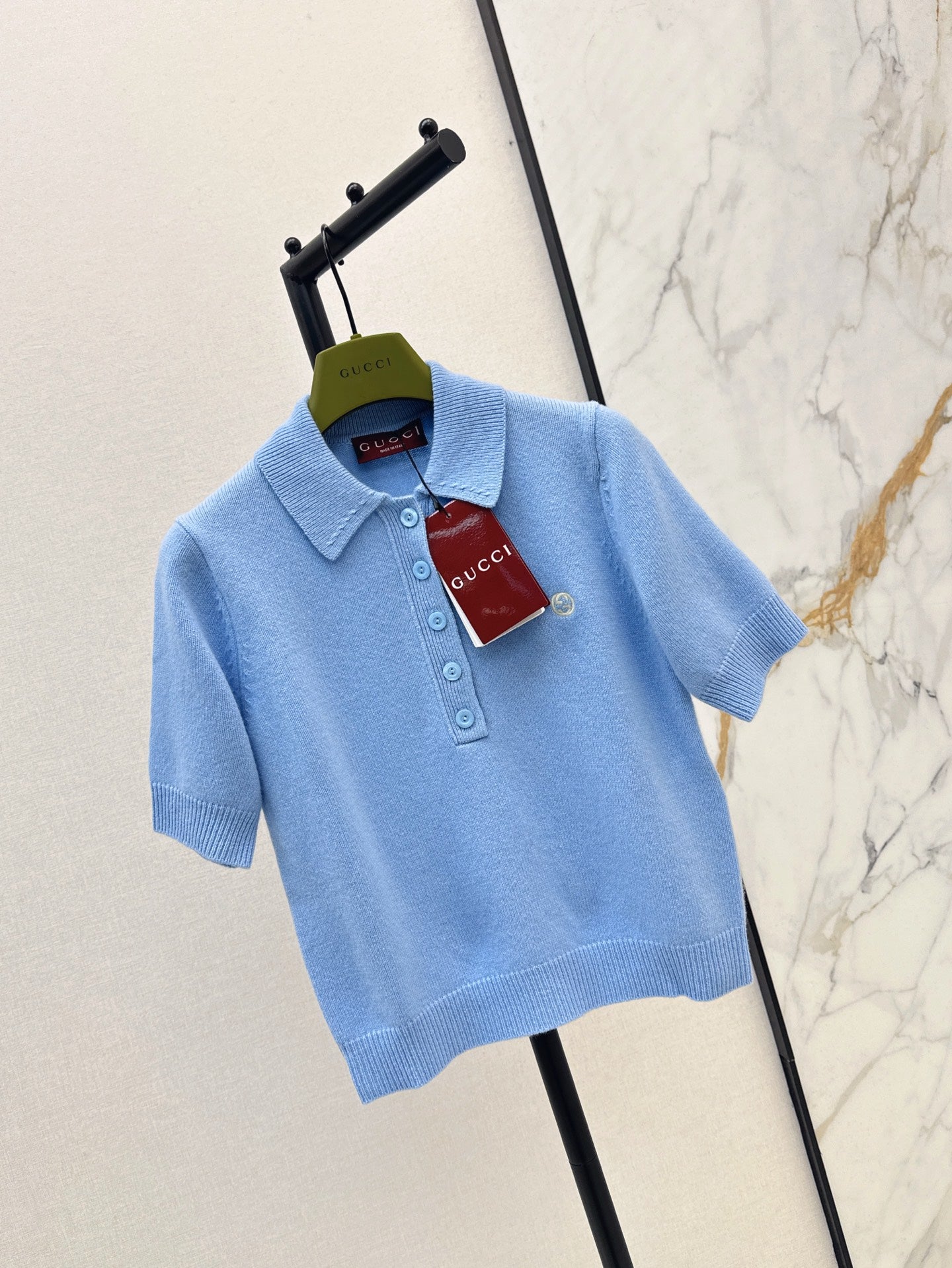 25SS Collar short sleeved top