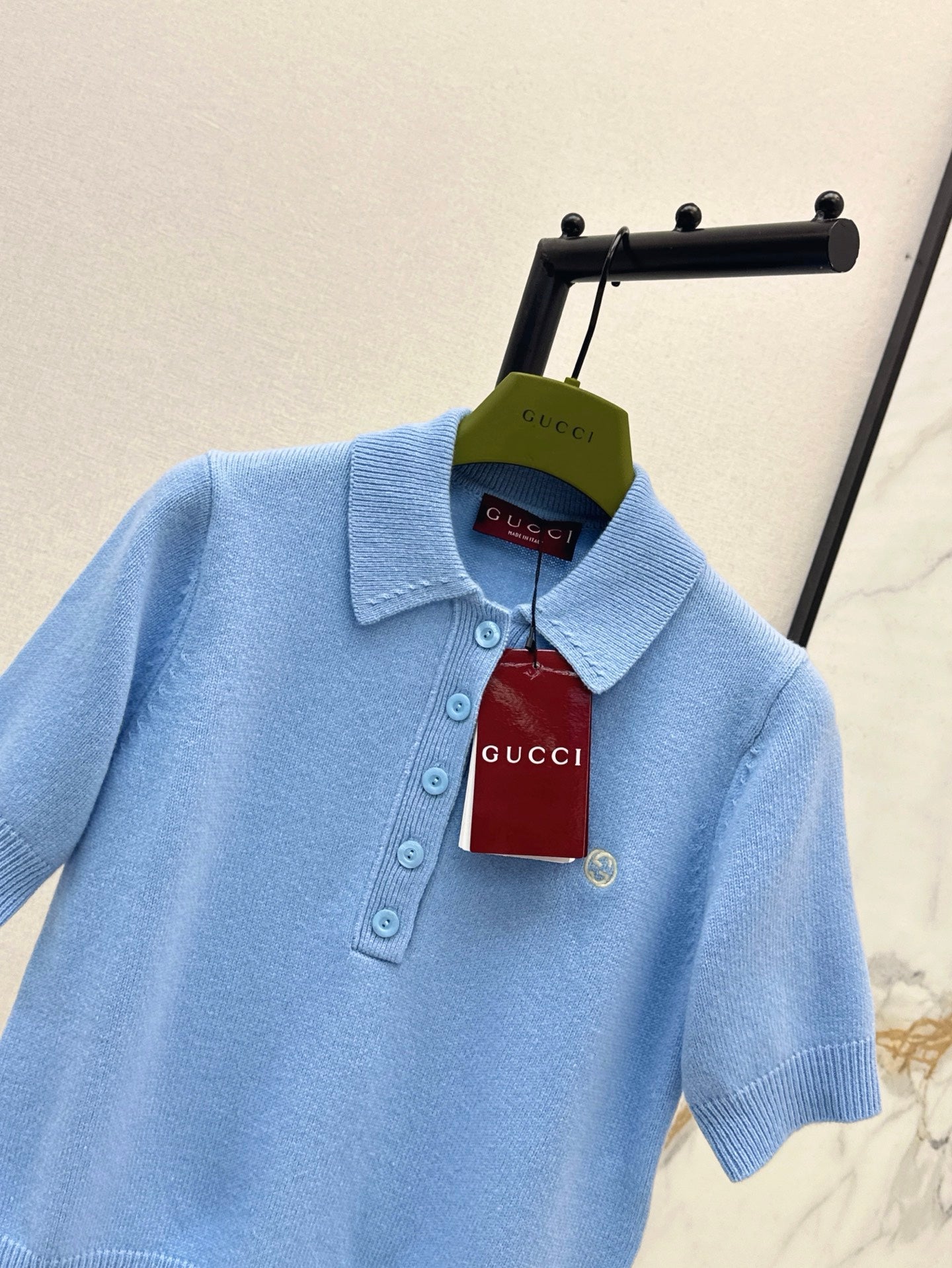 25SS Collar short sleeved top