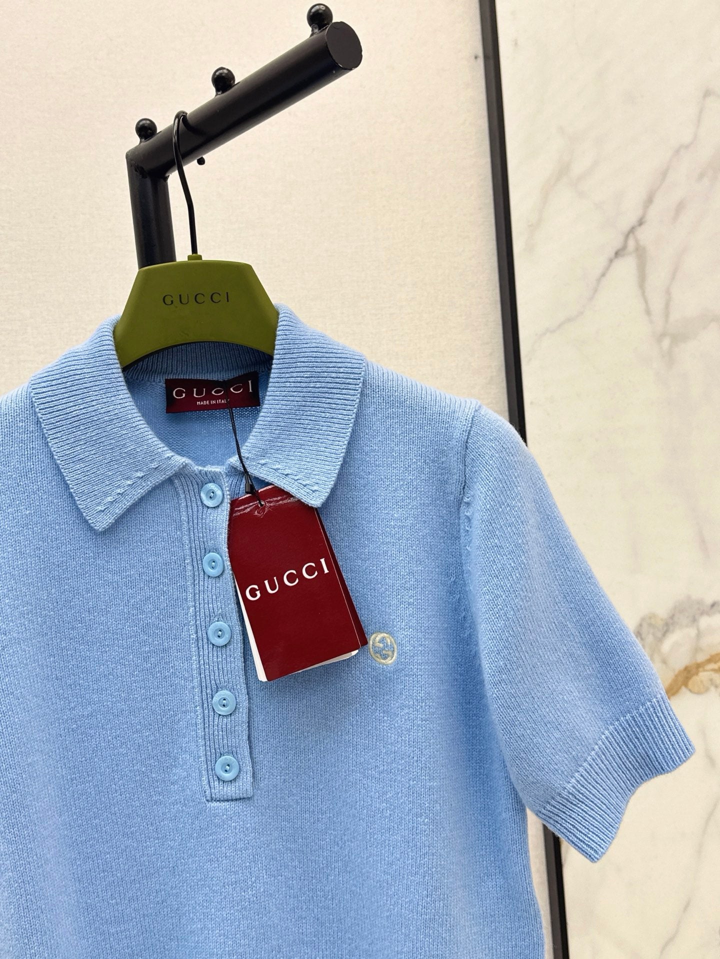 25SS Collar short sleeved top