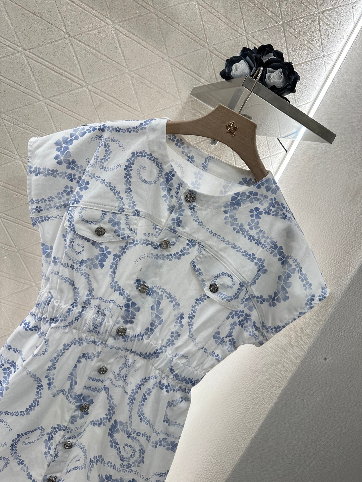 25 Flap Pocket Printed Dress