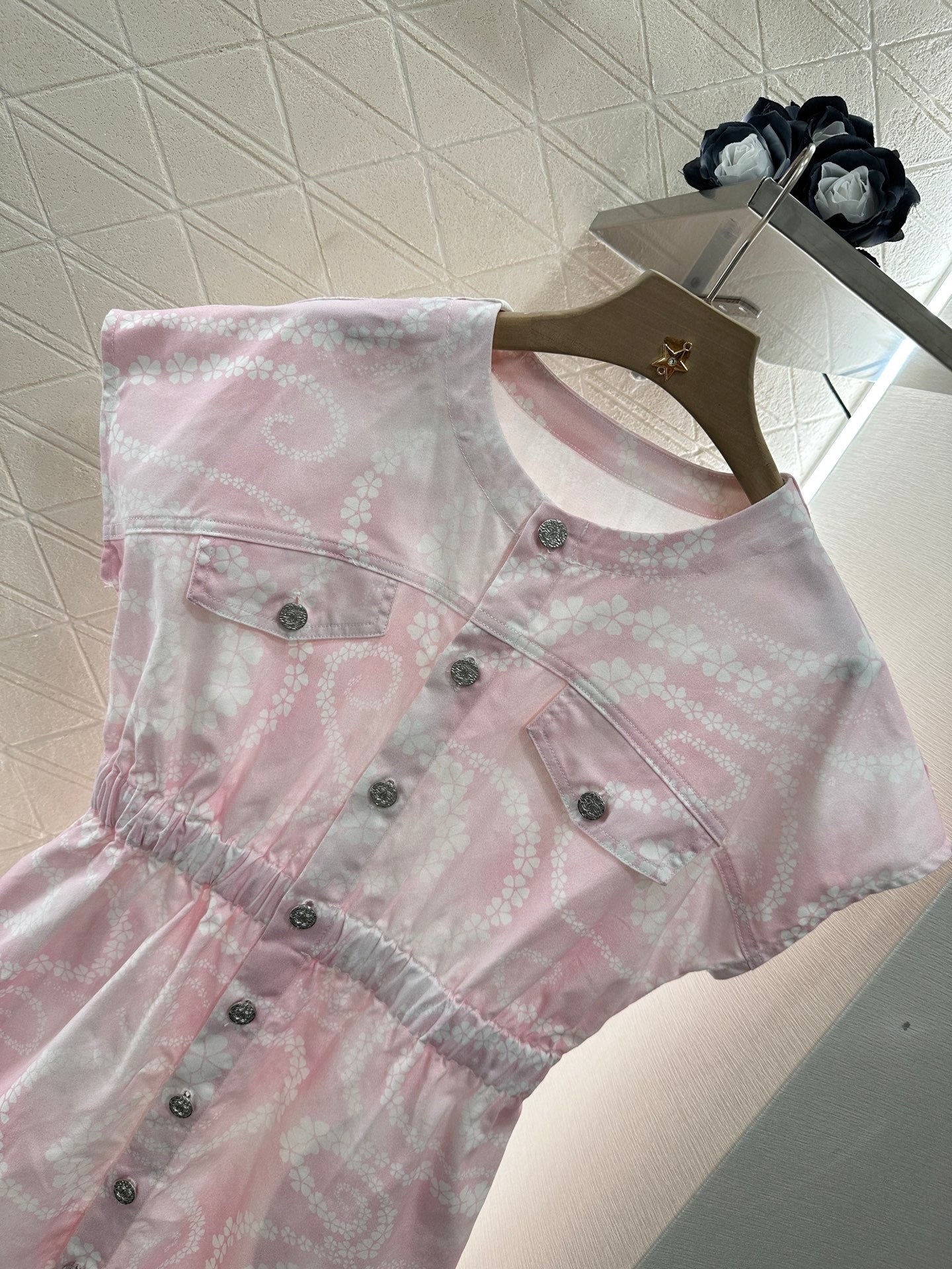 25 Flap Pocket Printed Dress