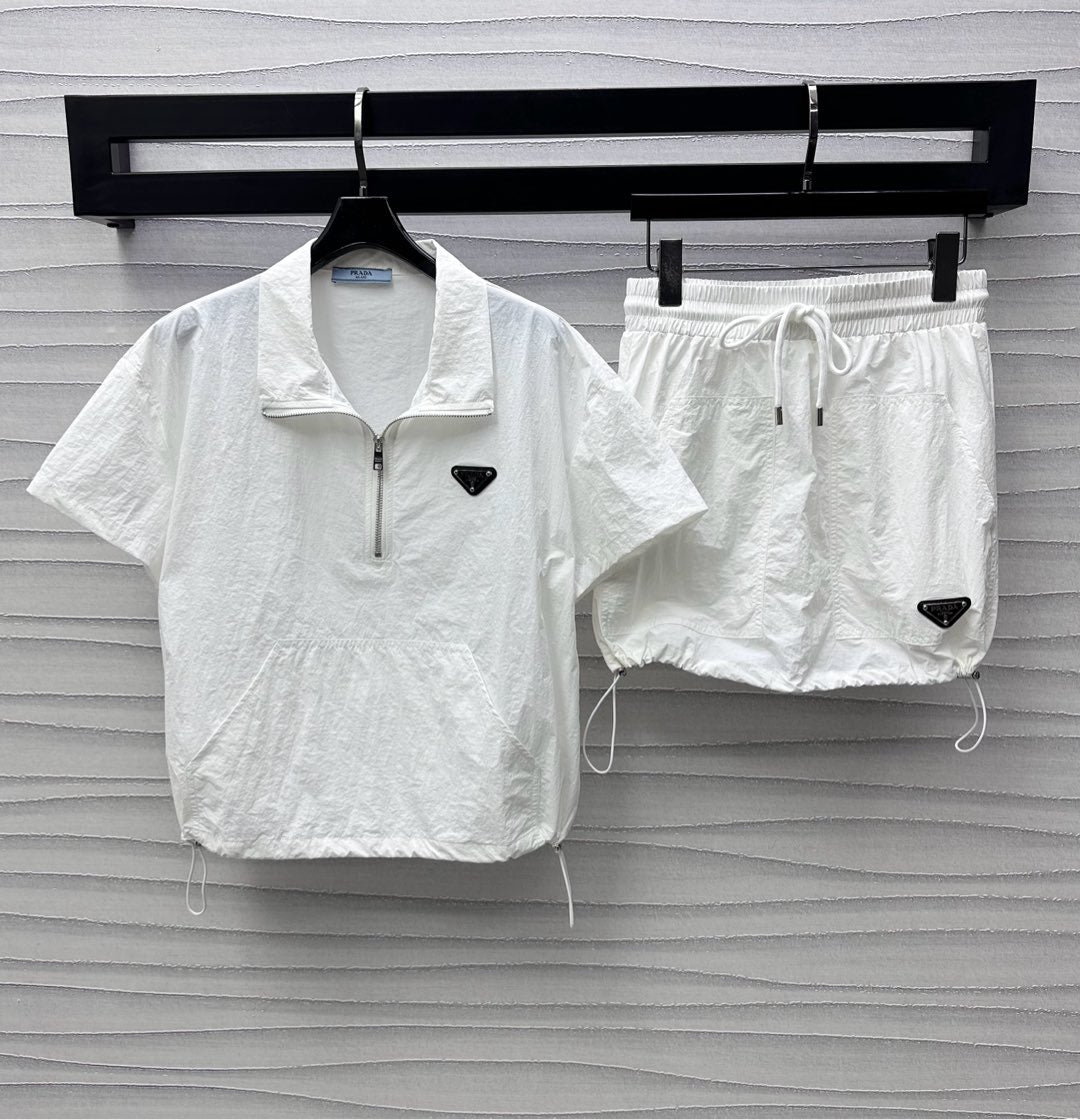 25 Lapel Blouse and Half Skirt Set