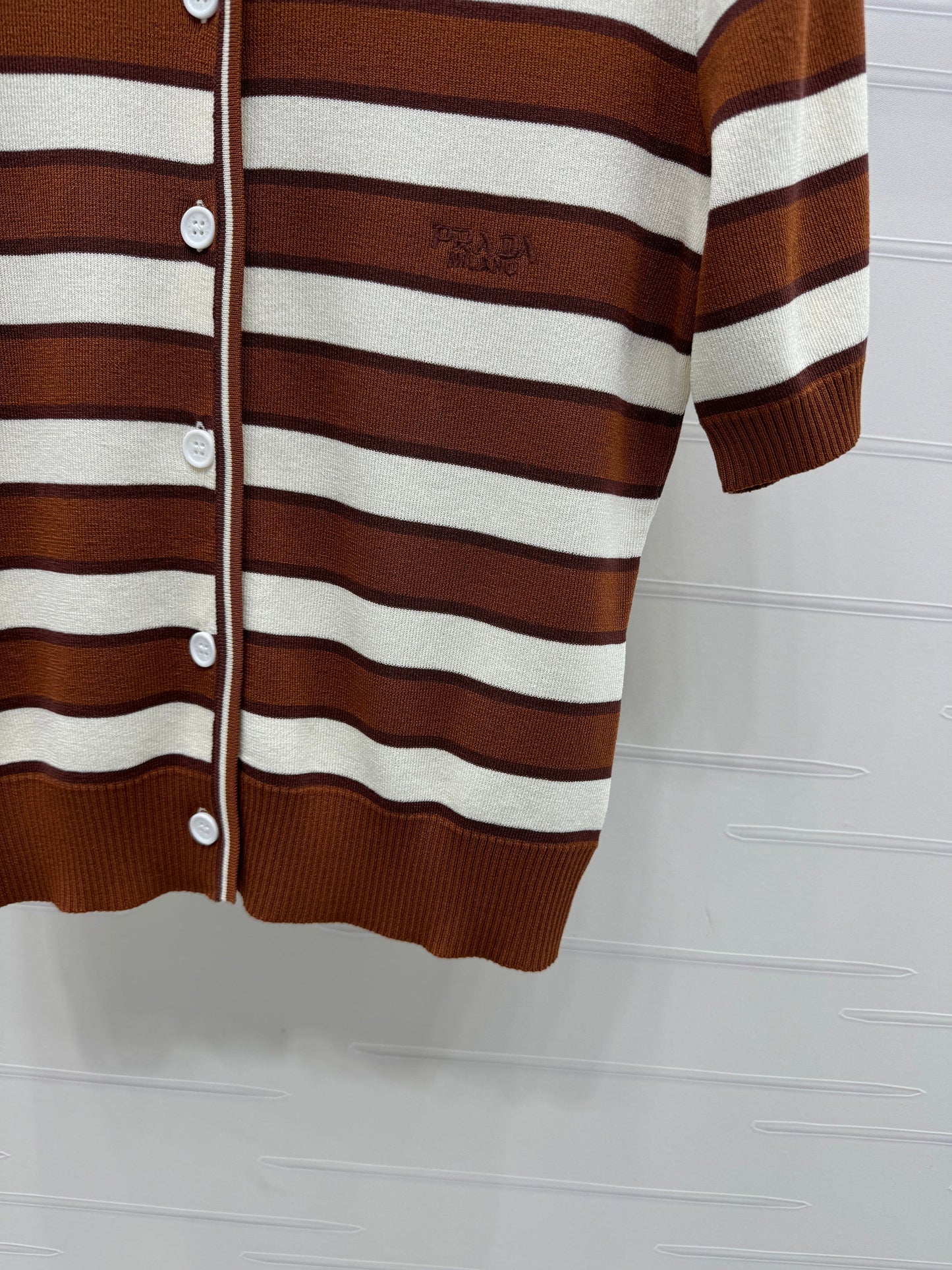 25 Lapel Striped Knit Short Sleeve Cardigan!