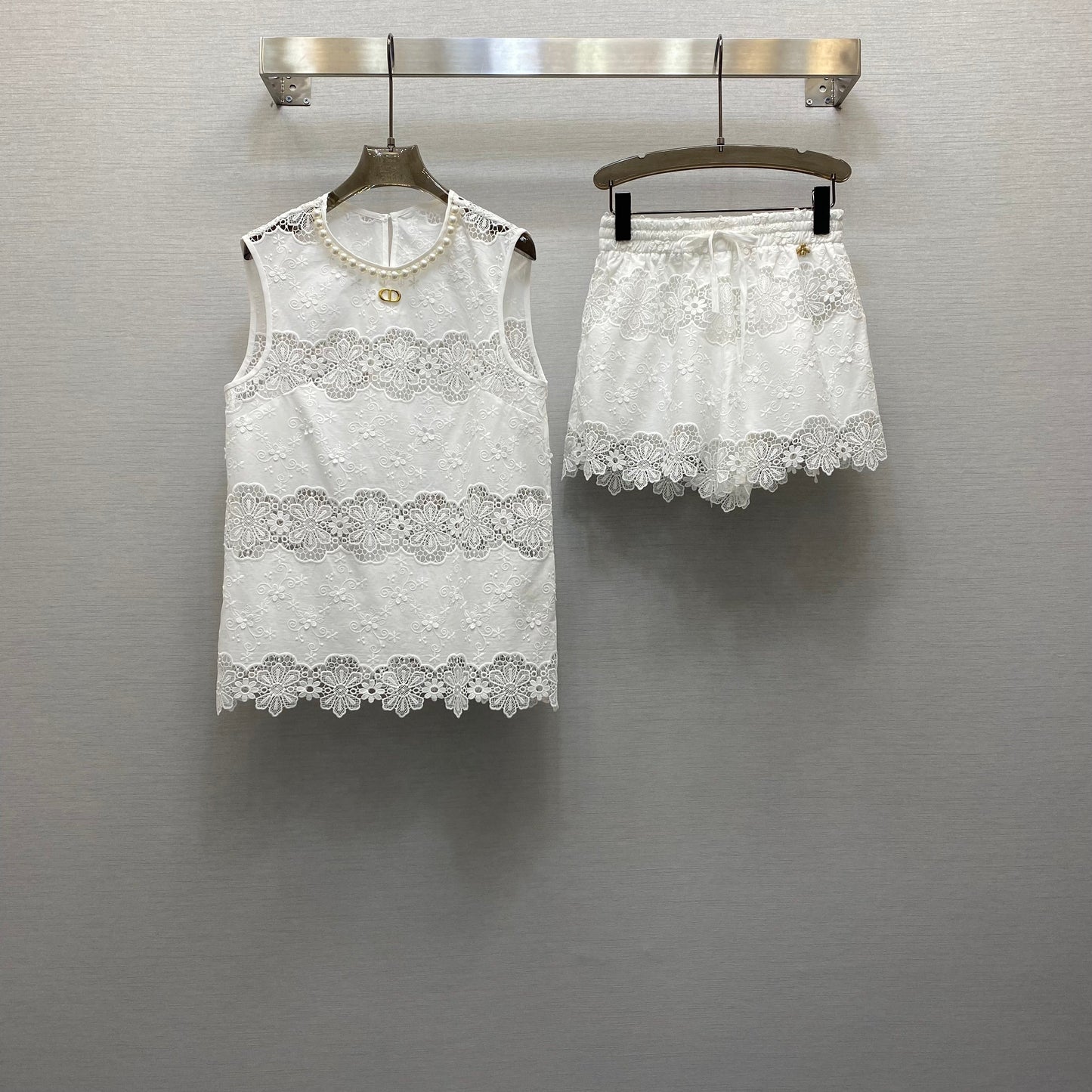 25 Embroidered Delicate Vest + Skirt Set