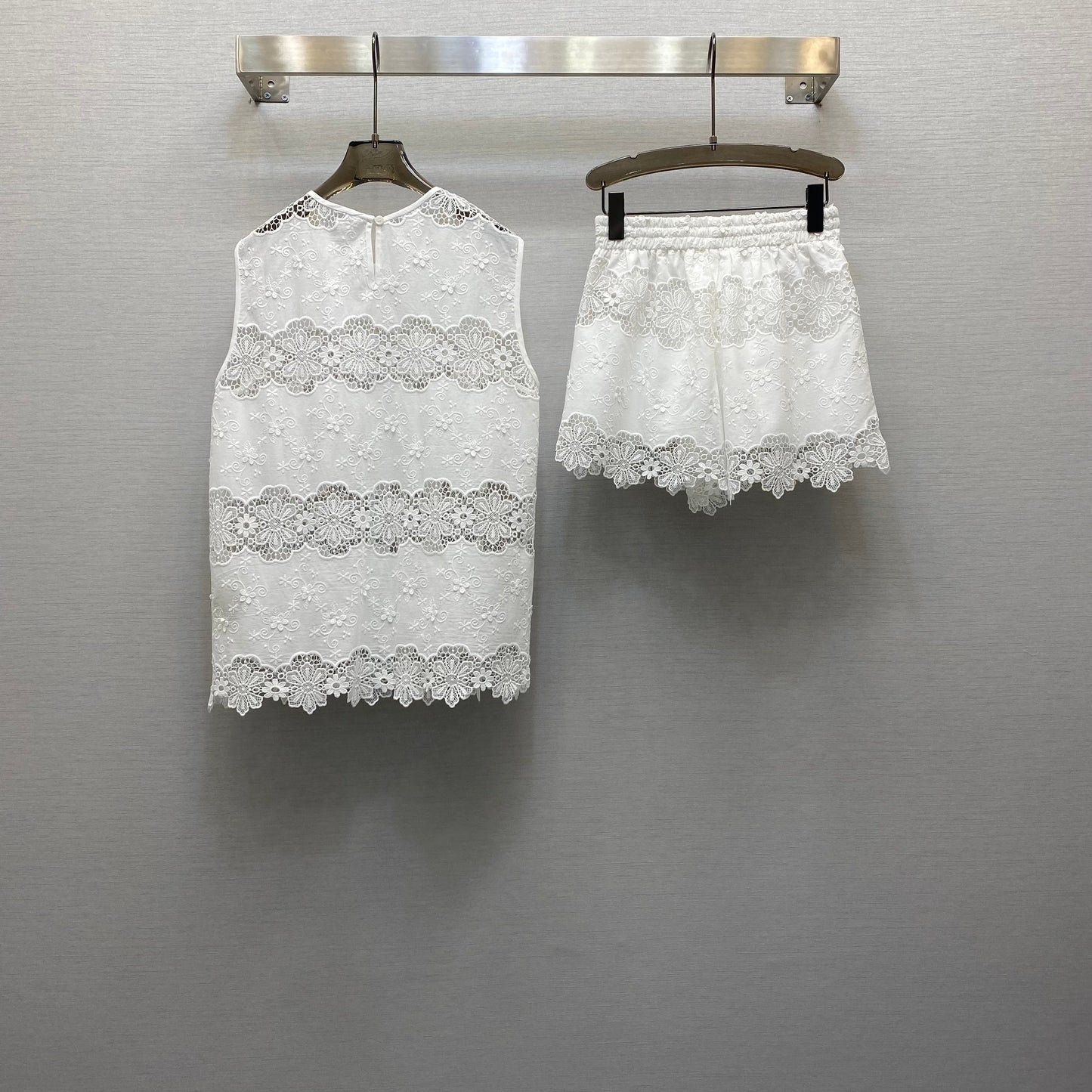 25 Embroidered Delicate Vest + Skirt Set
