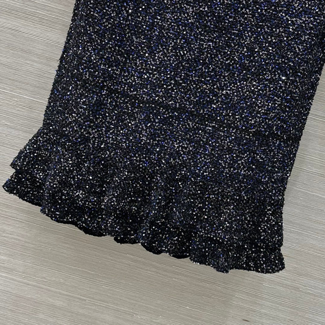25 Starry Crystal Beaded Specialty Yarn Short Sleeve Top
