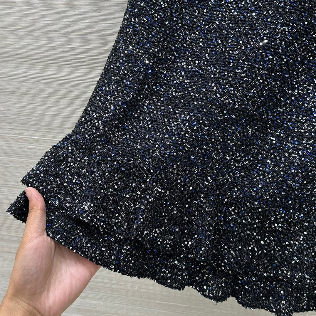 25 Starry Crystal Beaded Specialty Yarn Short Sleeve Top