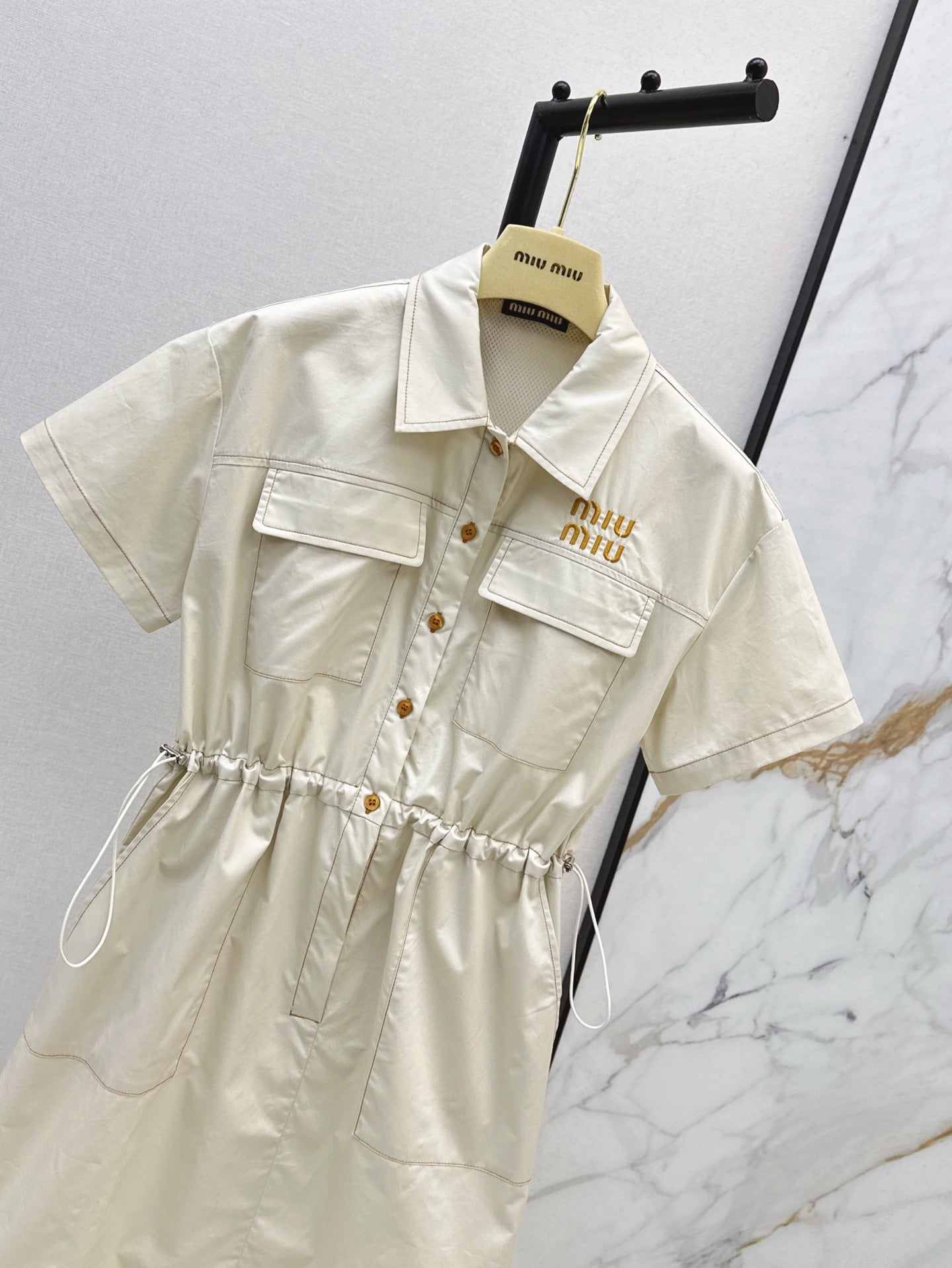 25 The latest workwear style double pocket dress for spring and summer
