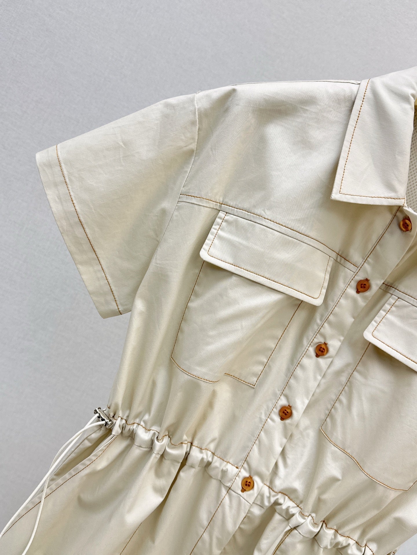 25 The latest workwear style double pocket dress for spring and summer