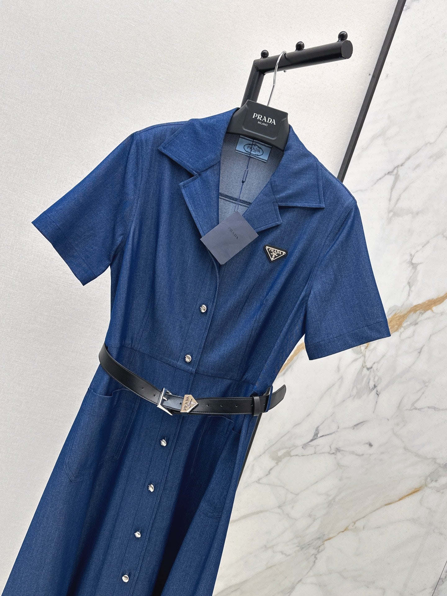 25 New classic triangle logo denim dress