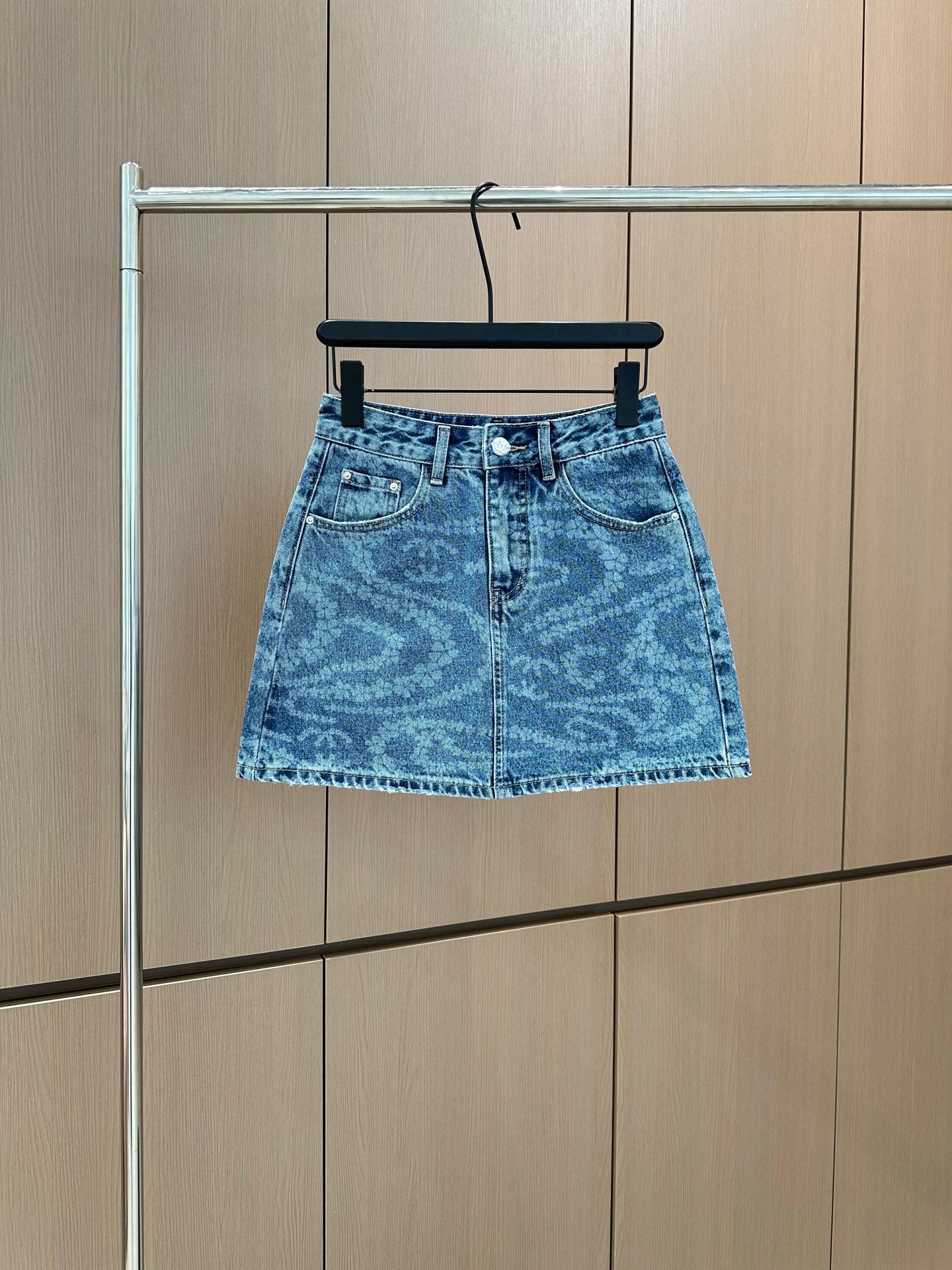 C 25 Printed Denim Half Skirt