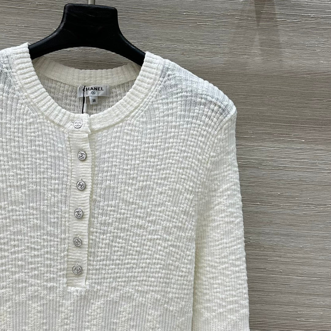 25ss Round neck knitted long sleeved top