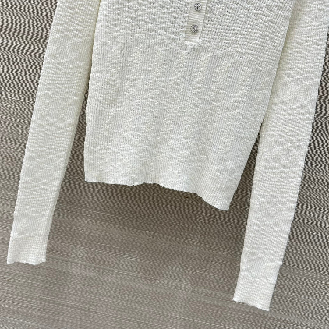 25ss Round neck knitted long sleeved top