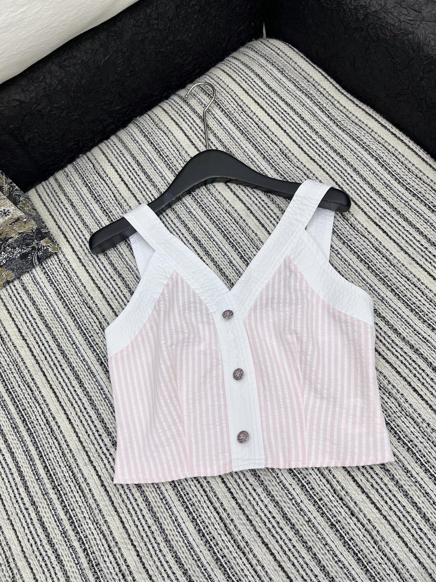 C 25 V-Neck Striped Camisole + Long Skirt Set