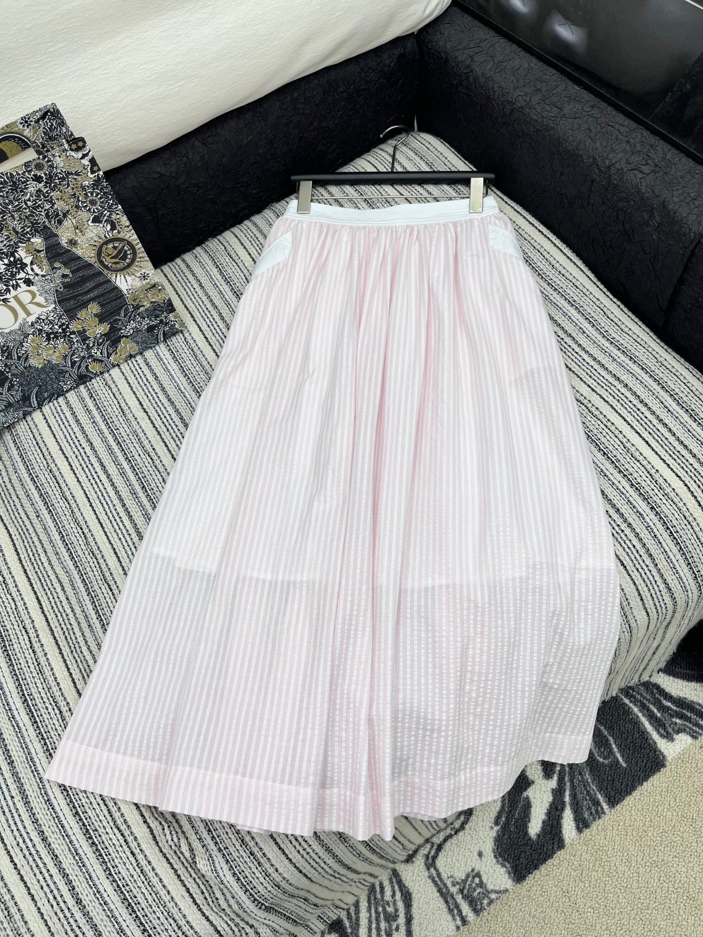 C 25 V-Neck Striped Camisole + Long Skirt Set
